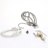 2-in-1 Ball Stretcher Chastity Cage lock and ring | 3d-chastity