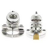 2 In1 Stainless Steel Helmet Chastity Cage lock and ring | 3d-chastity