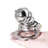 2 In1 Stainless Steel Helmet Chastity Cage side | 3d-chastity