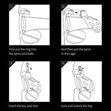 High Quality Cobra Male Chastity Cage with 3 Size Arc Penis Rings Discreet Sissy material finish close | 3d-chastity