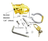 24k Gold Plating Male Chastity Device material finish close | 3d-chastity