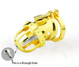 24k Gold Plating Male Chastity Device main product | 3d-chastity