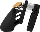CB6000S Silicone Chastity Cage Black side | 3d-chastity