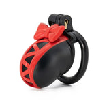 3D Black Bow Chastity Cage side | 3d-chastity