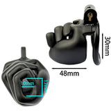 3D Clench Fist Chastity Cage lock and ring | 3d-chastity
