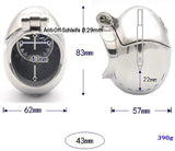 Stainless Steel Egg Shaped Chastity Cage wearing | 3d-chastity
