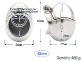 Stainless Steel Egg Shaped Chastity Cage material finish close | 3d-chastity