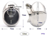 Stainless Steel Egg Shaped Chastity Cage size and shape | 3d-chastity