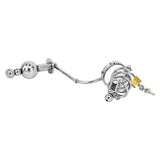 Chastity Cage with a Butt Plug Attachment and Urethral Sound 1.77 Inch Long wearing | 3d-chastity