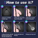 Lightweight Chastity Device with 3 Sizes Rings side | 3d-chastity