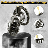 Male Metal Cock Chastity Cage lock and ring | 3d-chastity