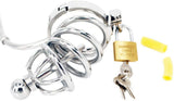 Chastity Cage with a Butt Plug Attachment and Urethral Sound 1.77 Inch Long front | 3d-chastity