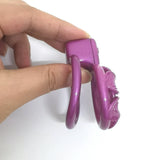 Spice Petal Purple Chastity Cage lock and ring | 3d-chastity