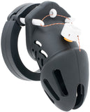 Black Silicone Short Cage Chastity Cage lock and ring | 3d-chastity