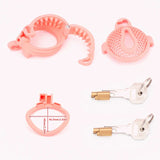 Breathable Honeycomb Pink Slide Chastity Cage front | 3d-chastity