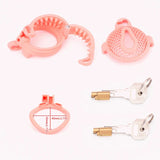 Breathable Honeycomb Pink Slide Chastity Cage full kit | 3d-chastity