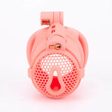 Breathable Honeycomb Pink Slide Chastity Cage lock and ring | 3d-chastity