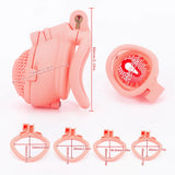 Breathable Honeycomb Pink Slide Chastity Cage material finish close | 3d-chastity