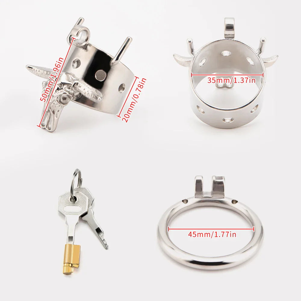 Bull Head Skeleton Chastity Cage full kit | 3d-chastity