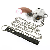 Heavy Stainless Steel Ball Stretchers with Chain Chastity Cage main product | 3d-chastity
