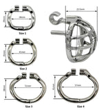 Stainless Steel Stealth Lock Male Chastity Device side | 3d-chastity