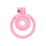 Flat Pink Mesh Chastity Cage size and shape | 3d-chastity