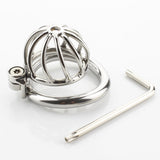 Small Metal Twisted Chastity Cage side | 3d-chastity