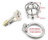 Chicken Prison Steel Chastity Cage 1.18 Inch lock and ring | 3d-chastity