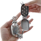 Evil Shells Stainless Steel Ball Stretcher Chastity Cage wearing | 3d-chastity