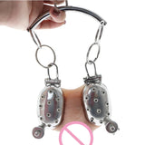 Evil Shells Stainless Steel Ball Stretcher Chastity Cage side | 3d-chastity