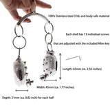 Evil Shells Stainless Steel Ball Stretcher Chastity Cage material finish close | 3d-chastity
