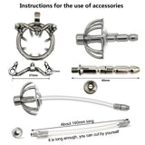 Super Small Flat Stainless Steel Male Chastity Device material finish close | 3d-chastity