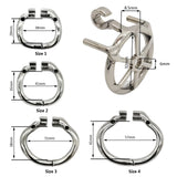 Super Small Flat Stainless Steel Male Chastity Device side | 3d-chastity
