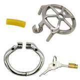 Super Small Flat Stainless Steel Male Chastity Device wearing | 3d-chastity
