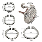 Flat Honeycomb Stainless Steel Chastity Device side | 3d-chastity