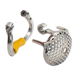 Flat Honeycomb Stainless Steel Chastity Device wearing | 3d-chastity