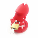 CB6000S Silicone Chastity Cage Red size and shape | 3d-chastity