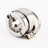 Heavy Duty Ball Stretcher Metal Locking Chastity Cage material finish close | 3d-chastity