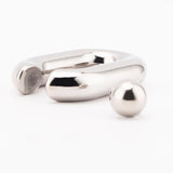 Stainless Steel Ball Stretcher Chastity Cage material finish close | 3d-chastity