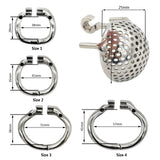 Stainless Steel Honeycomb Chastity Device side | 3d-chastity