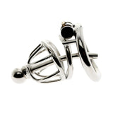 Stainless Steel Chastity Cage +Urethral Tube side | 3d-chastity
