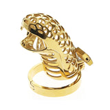 NEW 24K Gold 316 Stainless Steel Chastity Cage size and shape | 3d-chastity