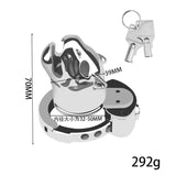 New BDSM Tiger Head Adjustable Male Chastity Cage size and shape | 3d-chastity
