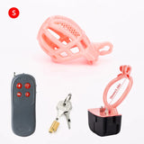 Pink Electric Shock Chastity Cage Set front | 3d-chastity