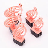 Pink Electric Shock Chastity Cage Set size and shape | 3d-chastity