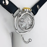 New Five-star Wheel Forging Chastity Cage with Belt front | 3d-chastity