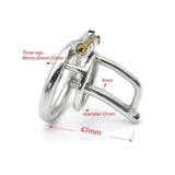 Steel Urethral Chastity Cage 1.97 Inch Long size and shape | 3d-chastity