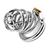 Long Bullet Steel Chastity Cage side | 3d-chastity
