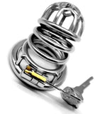 Long Bullet Steel Chastity Cage lock and ring | 3d-chastity