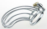 Slave Banana Steel Chastity Cage lock and ring | 3d-chastity